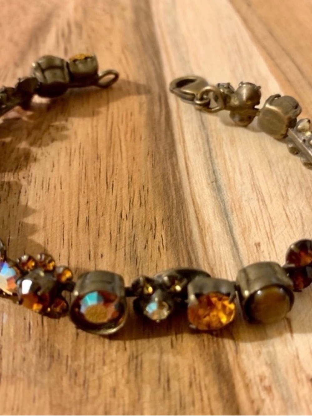 Rare Vintage Sorrelli “Maple Syrup” Gemstone Crystal Bracelet Jewelry